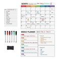 thumbnail image 1 of Stickers Refrigerator Dry Wipe Calendar 3 Piece Set Monthly Weekly Daily Whiteboard Planner for Household Tables Menu To Do Lists 13 Inches X 11 Inches 10ML, 1 of 8