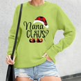 thumbnail image 2 of Wang6 Plus Size Christmas Sweatshirts for Women Trendy Xmas Long Sleeve Nana Claus Letter Printed Pullovers Causal Loose Fit Crew Neck Graphic Tops Shirts Green M, 2 of 6