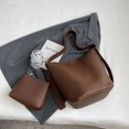 thumbnail image 1 of 2 unids/set Retro pequeño Color sólido bandoleras de piel para mujer 2024 diseñador moda coreana bolsos de mano para mujer bolso para axila, 1 of 5