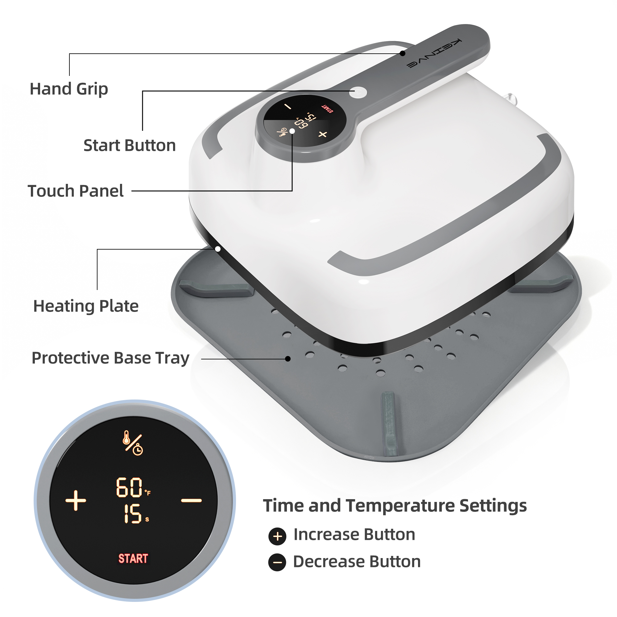 10"x10" Heat Press Machine for T-Shirts, Fast Heating with Timer & Auto Shut-Off, DIY Iron-On Transfer Press for Clothes & Bags