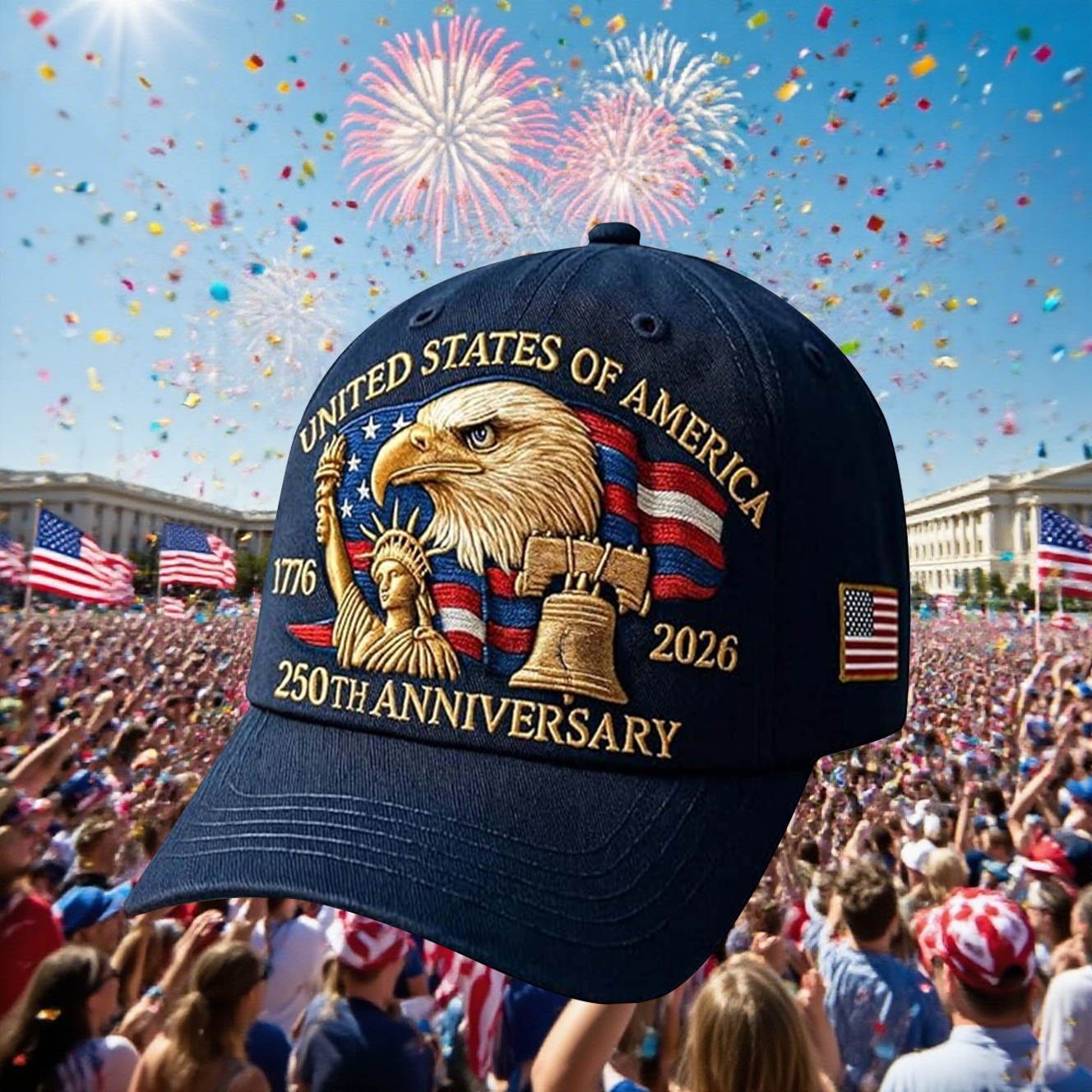 Eagle United States 250th Anniversary Hat - Patriotische Baseball Cap