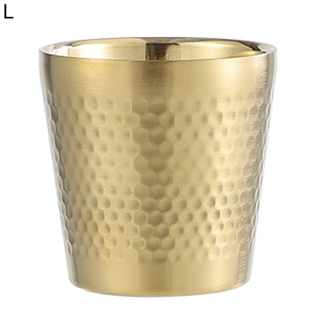 ENJOYW 175ML Tasse à Eau Résistant à la Chaleur en Acier Inoxydable Minimaliste Double Couche Conception Tasse à Boire Fournitures Ménagères Tasse à Eau