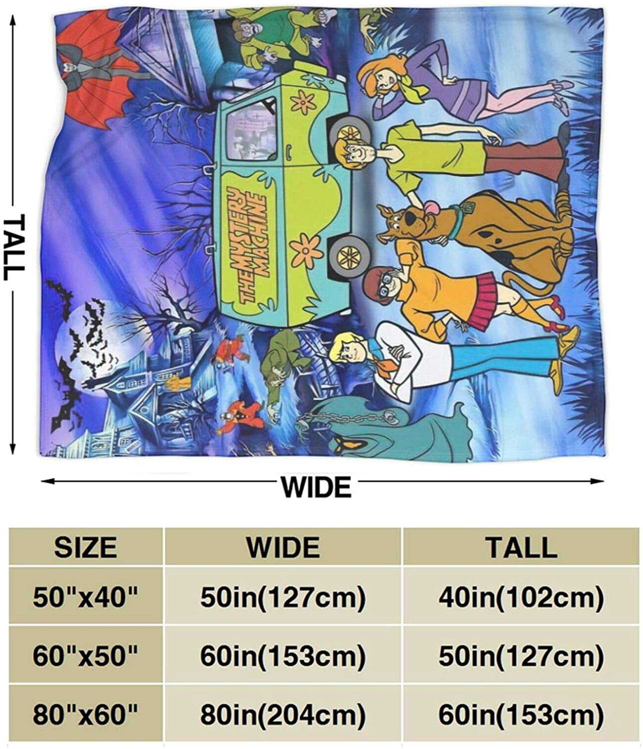 Scooby-Doo Blanket Warm Throw Blanket Unique Gifts Room Decor Blanket Soft Cozy Flannel Blanket 50"x40"