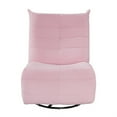thumbnail image 2 of Gea 35 Inch Swivel Recliner Chair- Tufted- Pink Corduroy- Solid Wood, 2 of 6