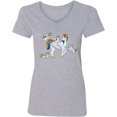thumbnail image 3 of Inktastic Cute Unicorn Family Women's V-Neck T-Shirt, 3 of 5