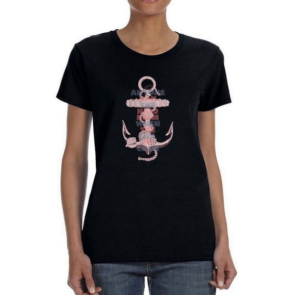 Anchor With Seashells Art Shaped T-Shirt Women -Image by Shutterstock, Female x-Large