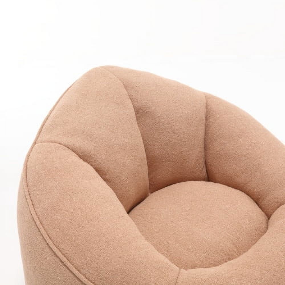 BSHTI Bedding Bean Bag Sofa Chair High Pressure Foam Bean Bag Chair Adult Material with Padded Foam Padding Compressed Bean Bag With Footrest,Tan