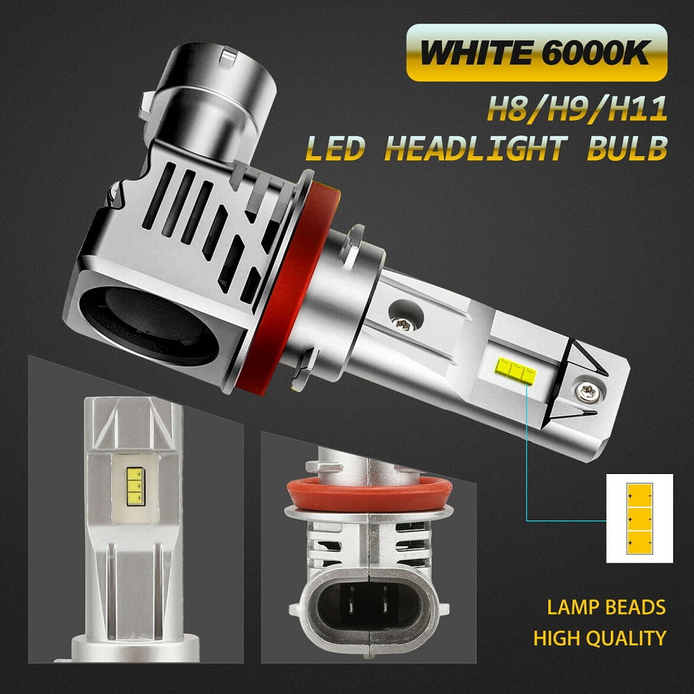 2X H11/H8/H9 120W ZES LED Headlight Kit Low Beam Bulb Super Bright 6000K 24000LM 