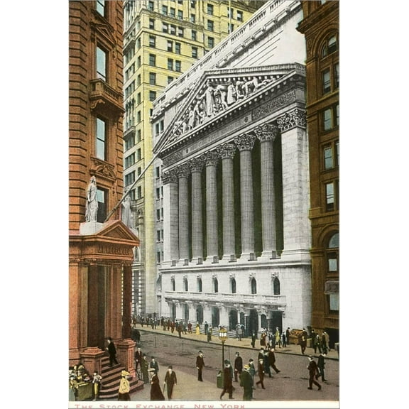 Art.com New York Stock Exchange, New York City Stretched Canvas Print Wall Art, 12" x 18"