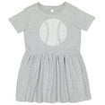 thumbnail image 3 of Inktastic Distressed Baseball in White Girls Toddler Dress, 3 of 5