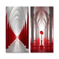 thumbnail image 2 of Designart "Path to Dreams Red and White" Abstract Landscape Wall Art Set Of 2 - Modern Red Gallery Set For Office Decor, 2 of 6
