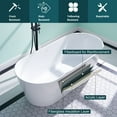thumbnail image 3 of ANGELES HOME 67" Acrylic Freestanding Bathtub, Soaking White Bathtub with White Drain and Integrated Slotted Overflow Included, Glossy White, 3 of 11