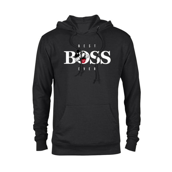Disney Mickey Mouse Thumbs Up Best Boss Ever Employer Gift- Pullover Hoodie for Adults - Customized-Black