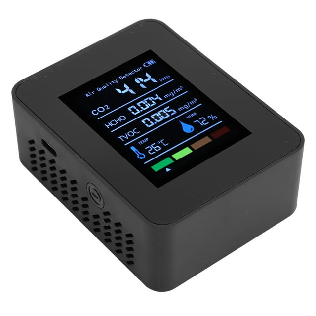 Air Quality Detector, CO2 TVOC HCHO Humidity Temperature 5 in 1 Multifunctional Indoor Air Quality Tester Meter, Portable Smart Air Quality Monitor