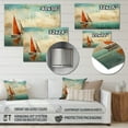 thumbnail image 4 of Designart "Boat modern Coastline III" Boat Metal Art Living Room, 4 of 5