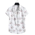 thumbnail image 2 of Women's Linen Blend Printed Short Sleeve Button Down Shirt Casual Summer Blouse Top, 2 of 2