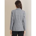 thumbnail image 4 of DARING DIVA Women's Plaid Notched Lapel Blazer S Black White Pattern 2, 4 of 6
