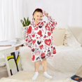 thumbnail image 6 of Icon Red Style Wearable Blankets Hoodie Oversize Sherpa Wearable Soft Blanket Warm Cozy 3-14 Age, 6 of 7