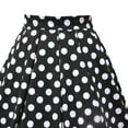 thumbnail image 3 of FAOWME Women's Skirts High Waisted Polka Dot Print Pleated A Line Retro Style Comfortable Fashion Mid Length Skirts For Casual Daily Wear,Black,S, 3 of 4