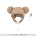thumbnail image 3 of Women Outdoor Cute Bear Ears Windproof Earflap Hat Solid Beanies Lamb Hair Cap Winter Hat BLACK, 3 of 8