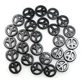 thumbnail image 2 of U8MO 15mm Black Turquoise Friendly shape Loose Beads 25pcs, 2 of 2