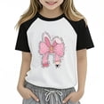thumbnail image 2 of Taqqpue Girl Summer Tops Cotton Short Sleeve T Shirt Casual Loose Soft Basic Tees Crew Neck Print Shirts 2-12 Years, 2 of 5