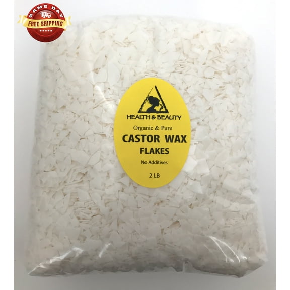 CASTOR WAX FLAKES ORGANIC VEGAN PASTILLES BEADS PREMIUM NATURAL PURE 32 OZ, 2 LB