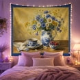 thumbnail image 2 of Classic Still Life Ceramic Pitcher with Daisies and Cornflowers, Serene Vintage Style for Art Lovers, Rustic Cottage Wall Art, Housewarming Gift Tapestry Wall Hanging for Living Room and Kitchen, 2 of 7