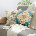 thumbnail image 5 of Pillow Cover,Retro Blue Ethnic Design Outdoor Decorative 16x16inch Throw Pillows for Couch, Bohemian Pattern Decor Cushion Linen Pillowcase for Bed Car Safa (ONLY Cover), 5 of 6