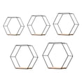 thumbnail image 3 of 5 estantes de pared de hierro hexagonales para cocina, sala de estar, hogar, oficina, estante de almacenamiento para Negro, 3 of 9
