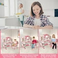 thumbnail image 6 of YNCE Children Study Desk Chair Set, Height Adjustable Kids' School Study Table Chair Set with Astronaut Pattern, Ergonomic Desk Chair with Large Writing Board, Bookshelf and Drawer, 6 of 7