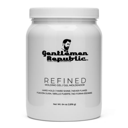 Gentlemen Republic Grooming Hard Hold & Shine Refined Mold Hair Styling Gel, 64oz
