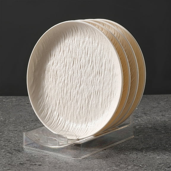 4-Pack Plastic Serving Trays, Reusable Square Plates Unbreakable Dishwasher Safe for Kitchen, Camping, Parties, Stackable Dinner Trays