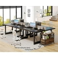 thumbnail image 6 of HSH Black Computer Desk, 55"Modern Office PC Writing Desk, Metal Computer Study Work Table for Home Office Bedroom, Industrial Executive Student Simple Workstation Desks with Storage, 55 In,Black Oak, 6 of 9