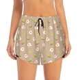 thumbnail image 3 of Uemuo Egg and Avocado Pattern Women's Athletic Shorts High Waisted Running Shorts with Liner Pockets Gym Elastic Workout Shorts-, 3 of 9