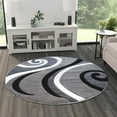 thumbnail image 3 of Masada Rugs High Quality Hand Carved Area Rug Modern Contemporary Grey White Black (5 Feet 3 Inch X 5 Feet 3 Inch) Round, 3 of 7