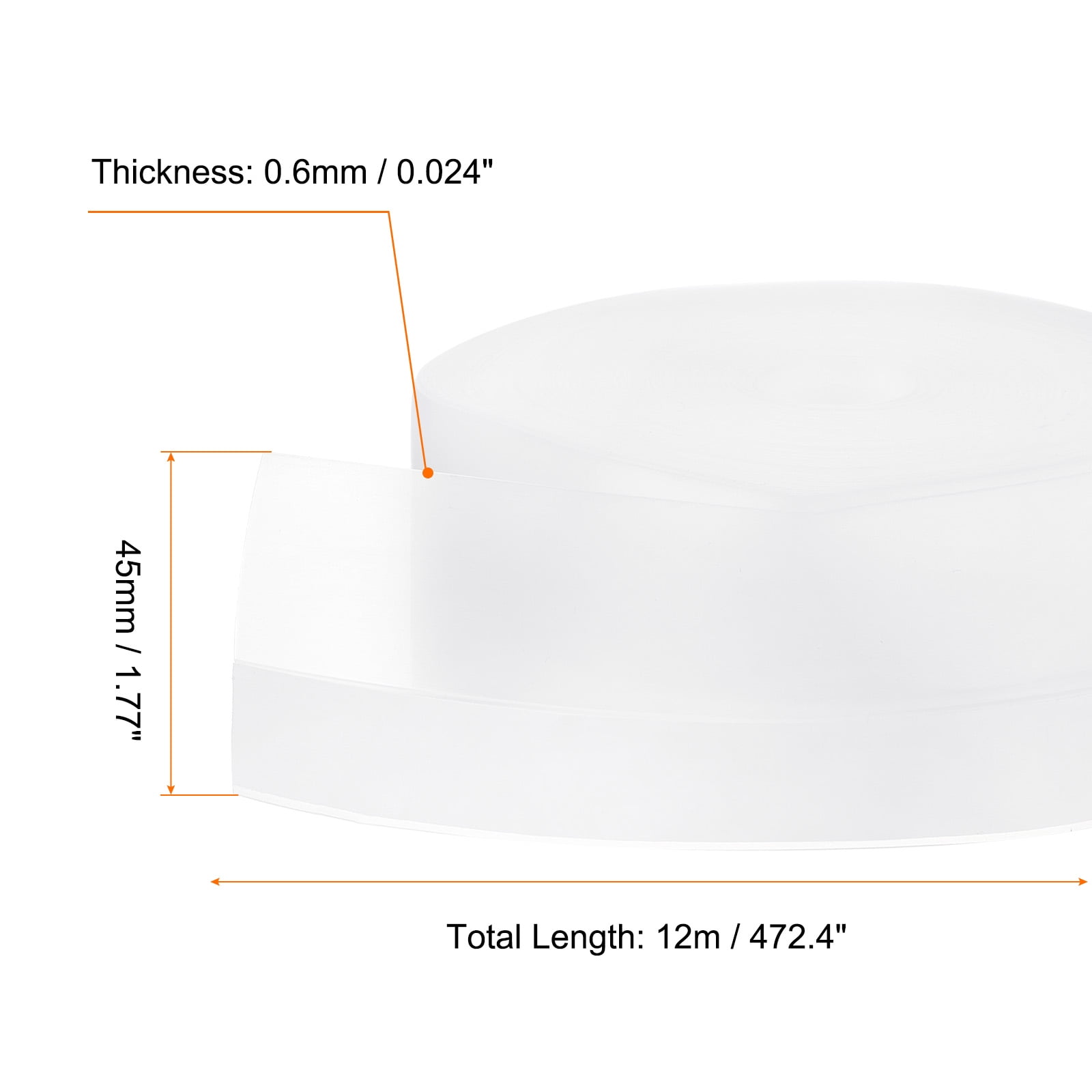 REGALWOVEN Weather Stripping Door Seal 39.37ft x 45mm Silicone Seal Strip for Door Draft Stopper Adhesive Tape