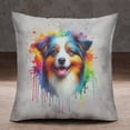 thumbnail image 2 of Watercolor Drip Miniature American Shepherd Pop Art Colorful Portrait Artwork Pillowcase Double Sided MAS Dog Lover Gifts Pillow Case Covers - 01009, 2 of 3