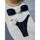 thumbnail image 5 of Traje de baño de mujer con parte superior de tubo de bikini europeo y americano sexy con flores tridimensionales divididas, 5 of 5