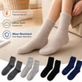thumbnail image 3 of Cozy Fuzzy Home Socks, Polyester Winter Warm Socks with Elastic Cuff for Sleeping and Lounging (Yellow b, 1pair, One Size), 3 of 10