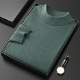thumbnail image 4 of WAENQINLA Men's Sweater Tops Mock Neck Long Sleeve Knit Pullover Sweaters Slim Fit Winter Warm Knitted Jumpers Mint Green XL, 4 of 5