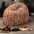 thumbnail image 5 of Jaxx 6 Foot Cocoon - Large Bean Bag Chair for Adults, Premium Luxe Faux Fur - Red Fox, 5 of 8