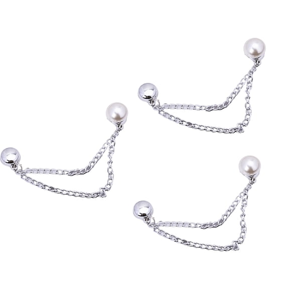 3 Pcs Clothing Clips with Chain Sweet Bows Buckles Removable Pins Heart Pants Clips