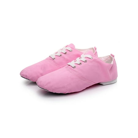 

Crocowalk Girl s Comfort Casual Round Toe Dance Shoe Soft Lace Up Ballet Shoes Jazz Non-Slip Flat Flats