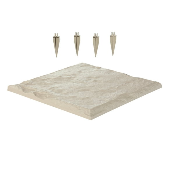 KFFKFF Garden Stepping Stones, 8Pcs 15.5 x 15.5 in, Decorative Stepping Stones with Stakes, Weather-Resistant Plastic Pathway Pavers, Smooth Surface, Outdoor Walkway