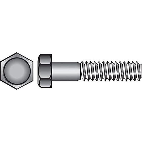 Hillman Hex Bolt Zinc Plated Grade 2 - 100 Count, 5/16-18 x 2 In., Gray — Construction & DIY Use, Standard Hardware Spec