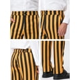 thumbnail image 6 of Unique Bargains Men's Striped Pants Business Skinny Fit Color Block Trousers 36 Yellow Black, 6 of 6