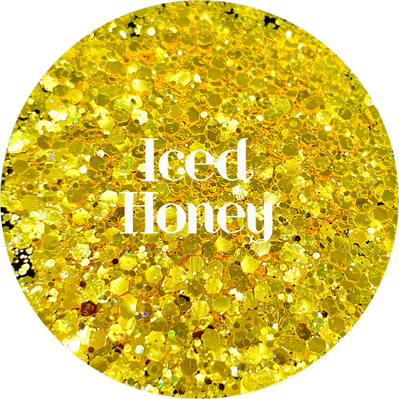 Glitter Heart Co. - High Quality Polyester Glitter - Iced Honey - 2 oz Bag - Metallic Yellow Chunky Mix