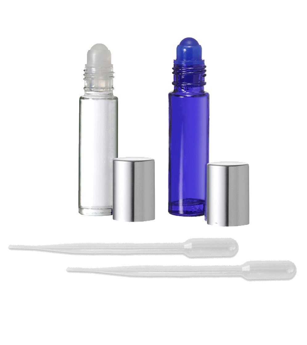 2 Refillable Perfume Bottles Purse or Travel Size. "Blue & White