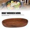 thumbnail image 3 of Wooden Salad Bowl Large Capacity Wooden Boat Shaped Bowl For Food Bread Fruits Snack Dessert, 3 of 6